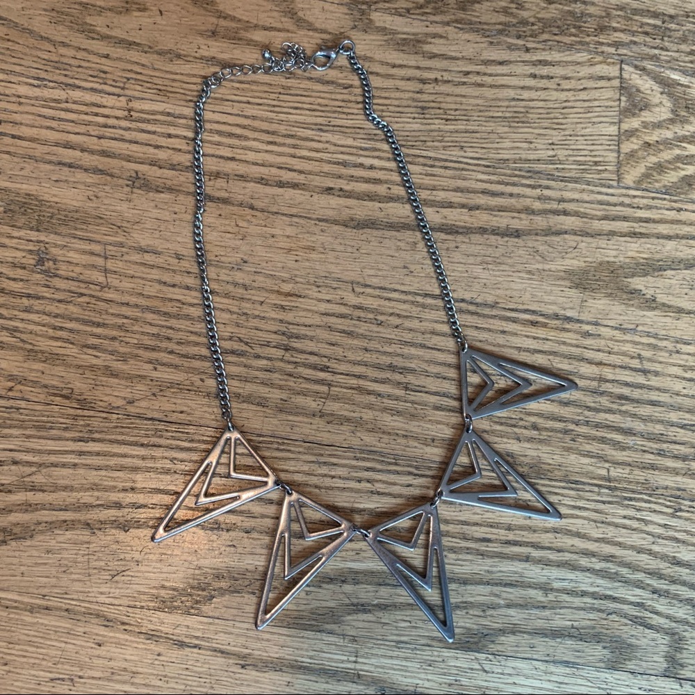 Topshop Silver Triangle Collar Necklace